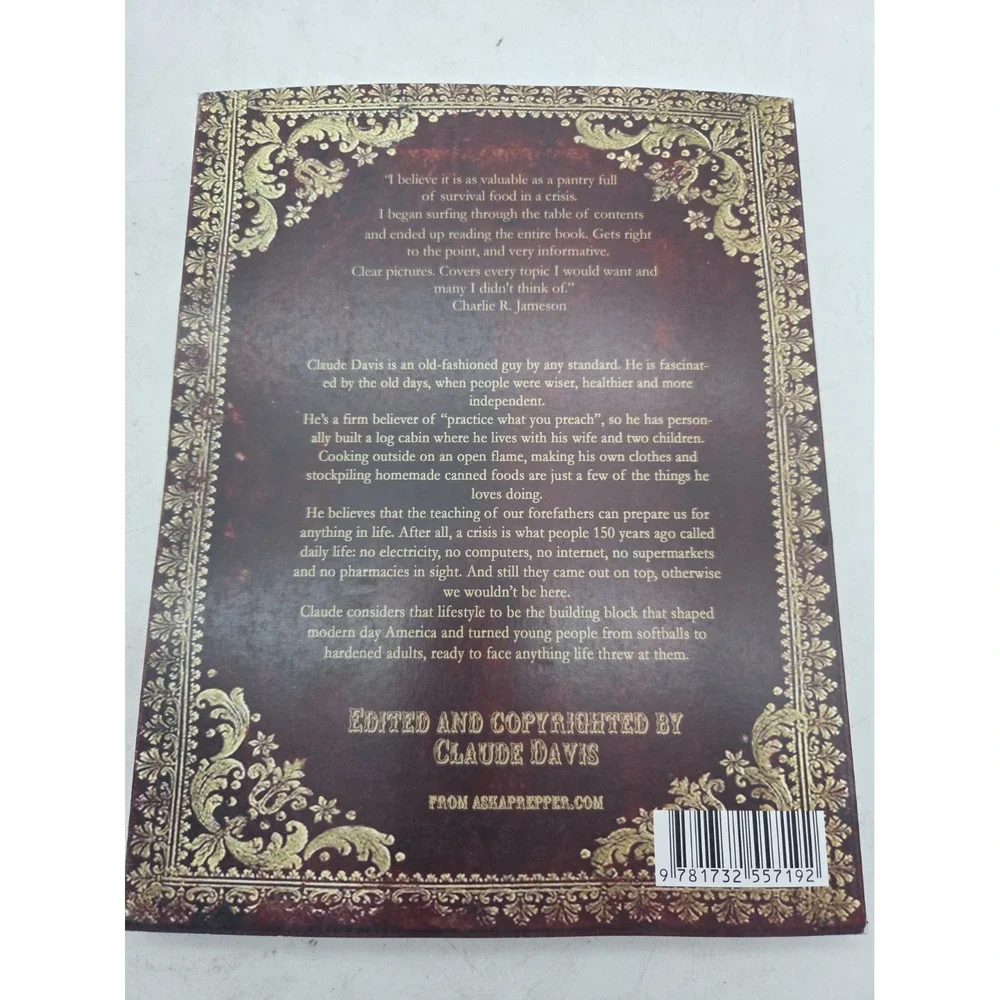 The Lost Ways by Claude Davis Paperback PB Survival Homesteading 4th Edition PB